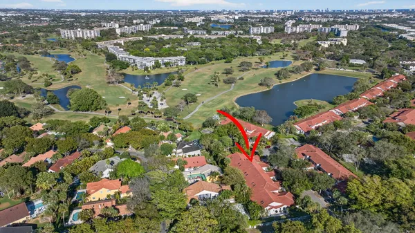 a view of a park with a slide