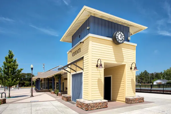 a front view of a house with a garage
