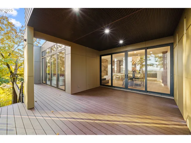 a view of a lake with city