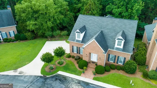 a aerial view of a house