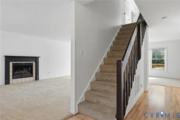 a view of an entryway with staircase
