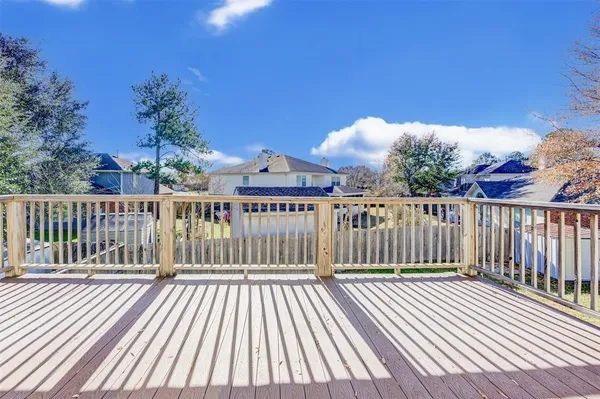 a view of wooden deck