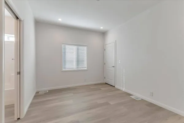 an empty room with windows