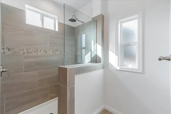 a bathroom with a shower