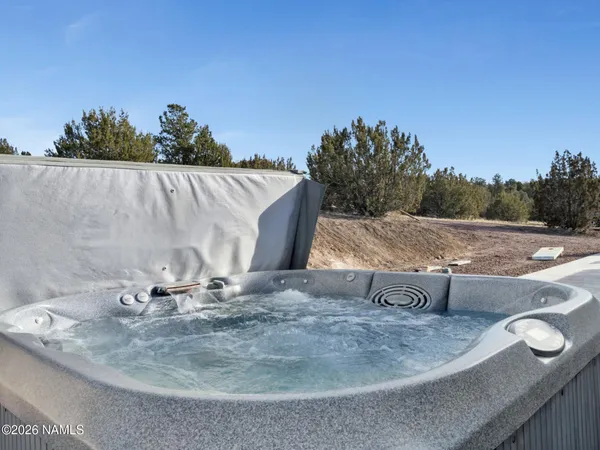 a view of a swimming pool with a yard