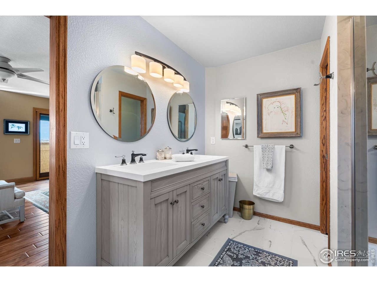 12625 Vermillion Road Longmont, CO 80504 - Photo 29 of 50 a bathroom with a toilet a sink and a mirror