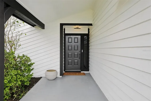 a view of an entryway door of the house