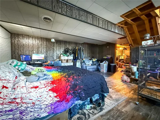 a view of a storage room with washer and dryer