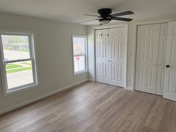 an empty room with a window