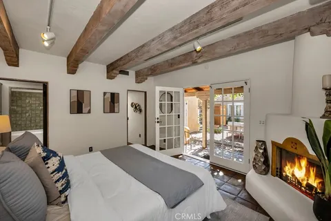 a bed room with a bed and furniture