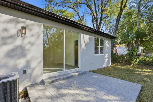 a view of backyard with green space