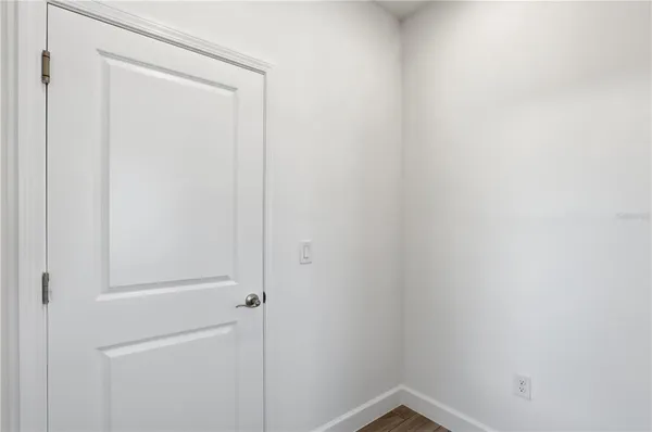 a small space with wooden floor