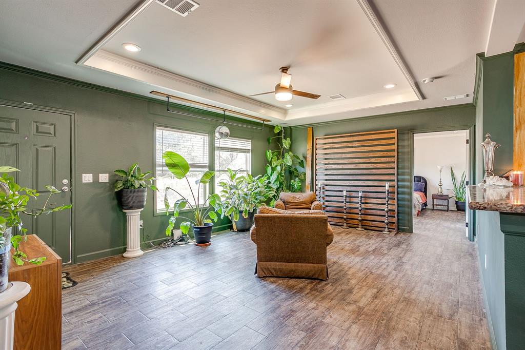 5878 Greenwood Road Millsap, TX 76066 - Photo 16 of 40 a living room with furniture and a potted plant