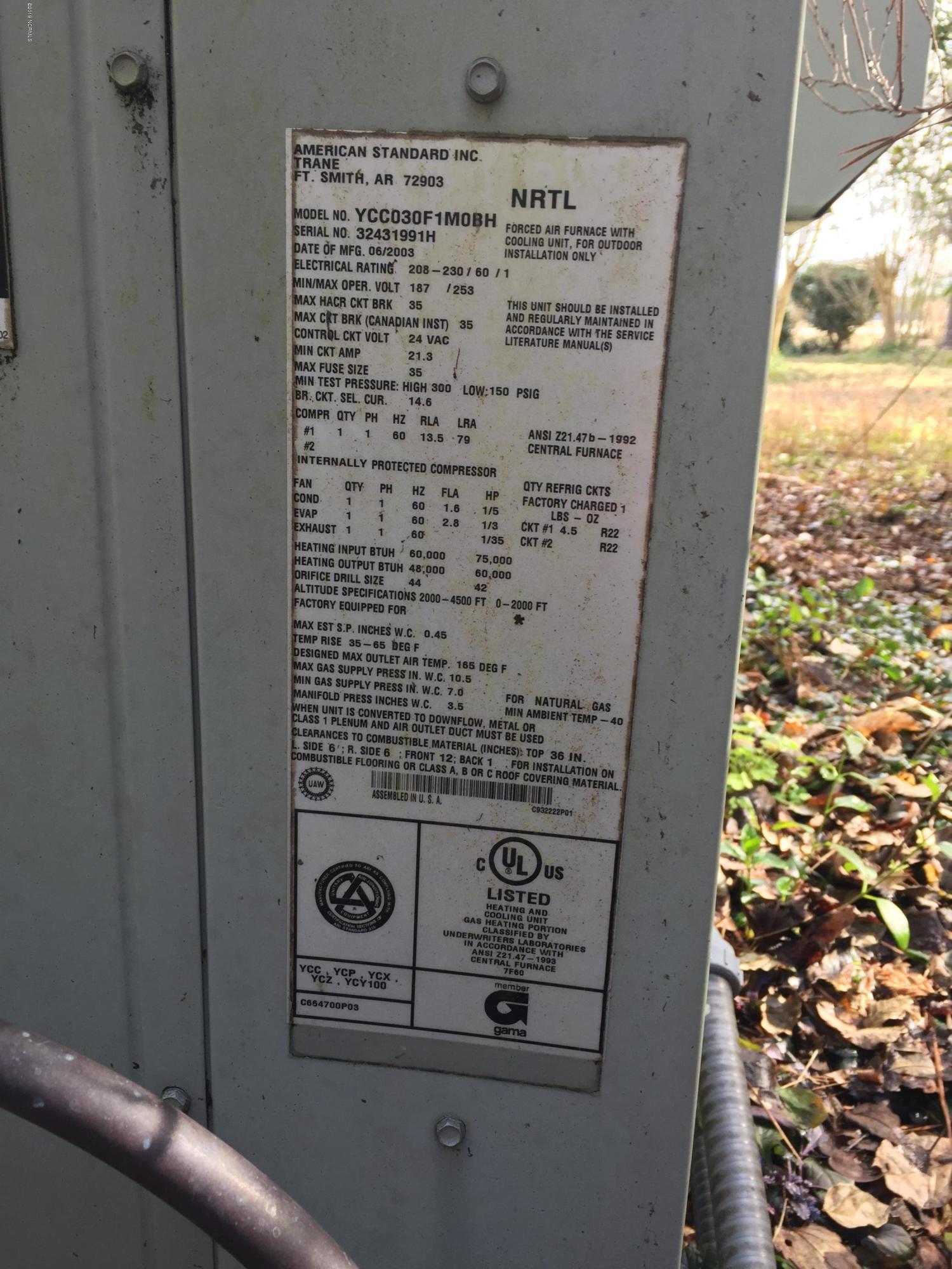 5387 Wyse Fork Road Dover, NC 28526 - Photo 11 of 18 2003 HVAC system