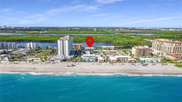 a view of a lake with a city view