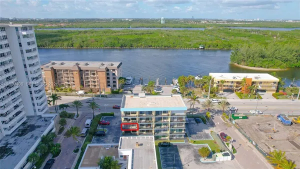 a view of a lake with a beach