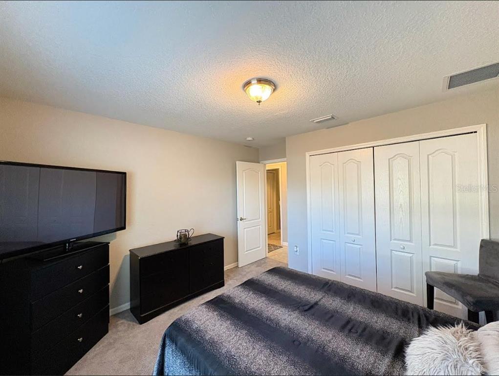 12365 Indigo Bunting Road Weeki Wachee, FL 34614 - Photo 28 of 39 a bedroom with a bed and a flat tv screen on dresser