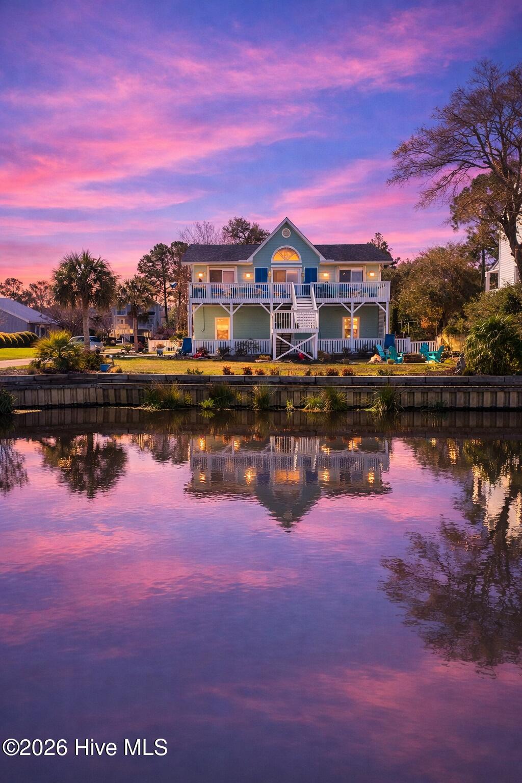 twilight front of home