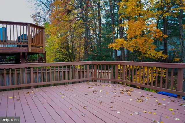 a view of wooden deck
