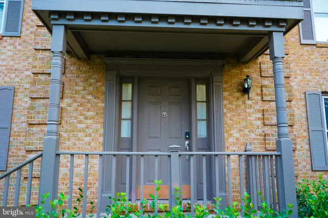 a view of a porch of a house