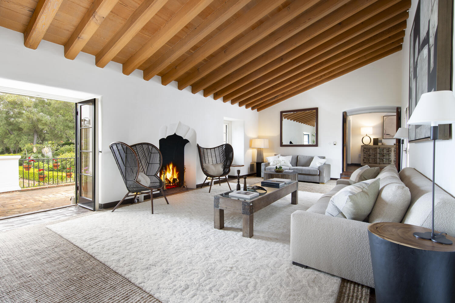 680 Buena Vista Drive Montecito, CA 93108 - Photo 7 of 33 a living room with furniture and a fireplace