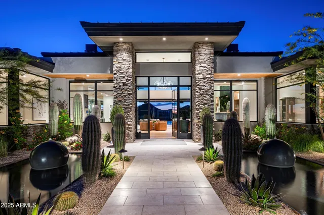 a front view of a house