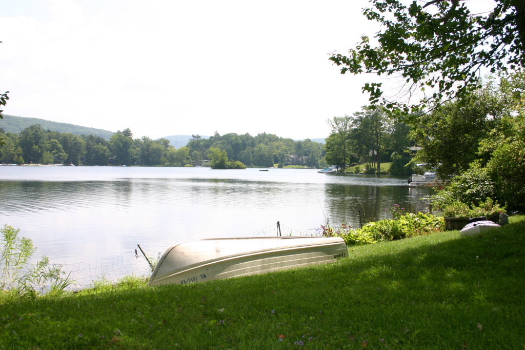 70 Tyringham Road Monterey, MA 01245 - Photo 4 of 22 a view of a lake with a yard and a large tree