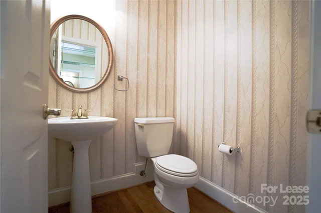 a bathroom with a sink a mirror and a toilet