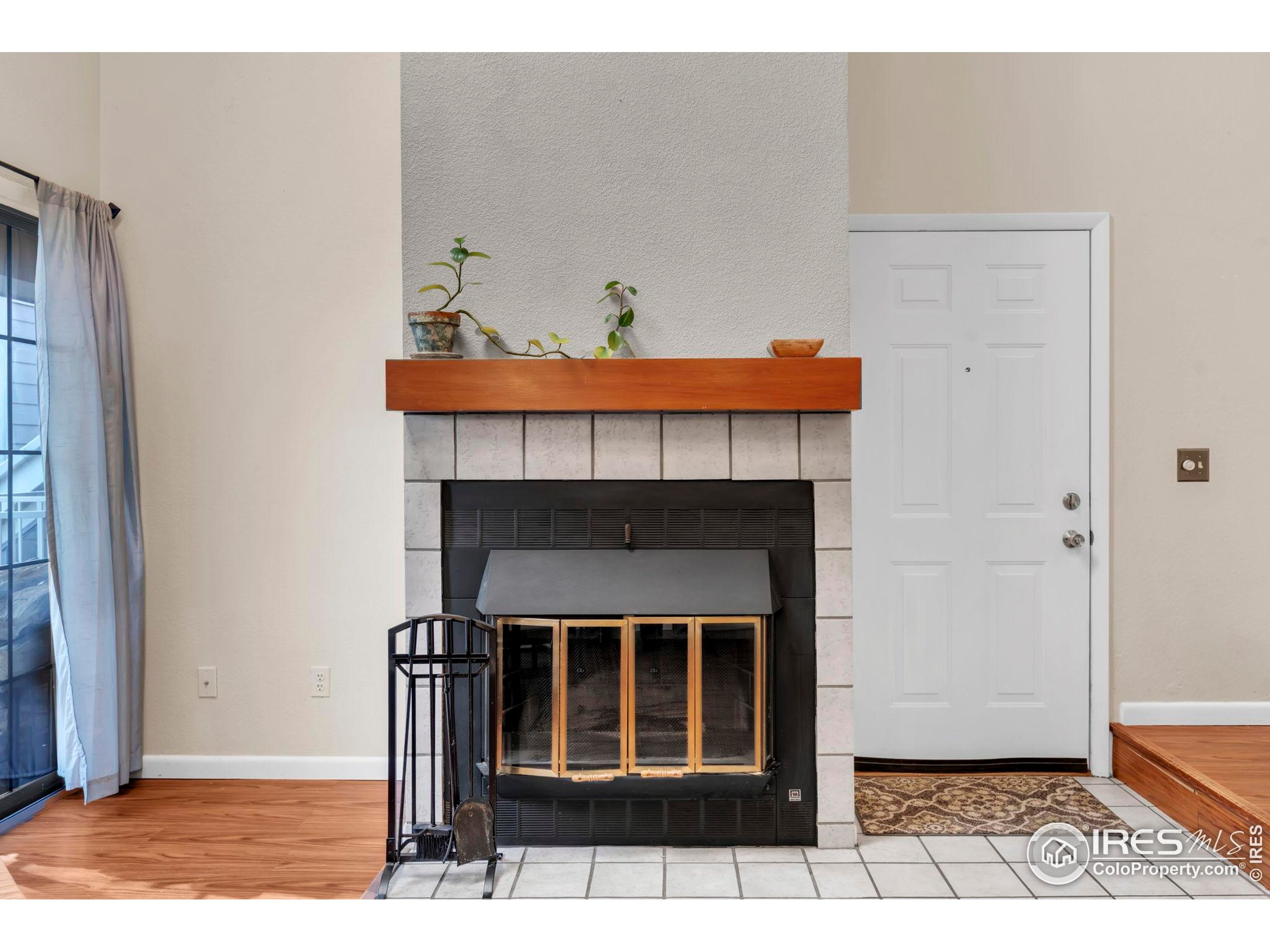 5914 Gunbarrel Avenue, Unit F Boulder, CO 80301 - Photo 12 of 25 a room with a fireplace and potted plant