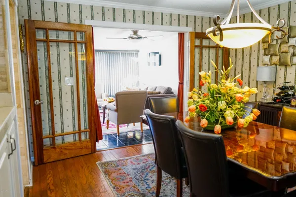 a living room filled with furniture and a table