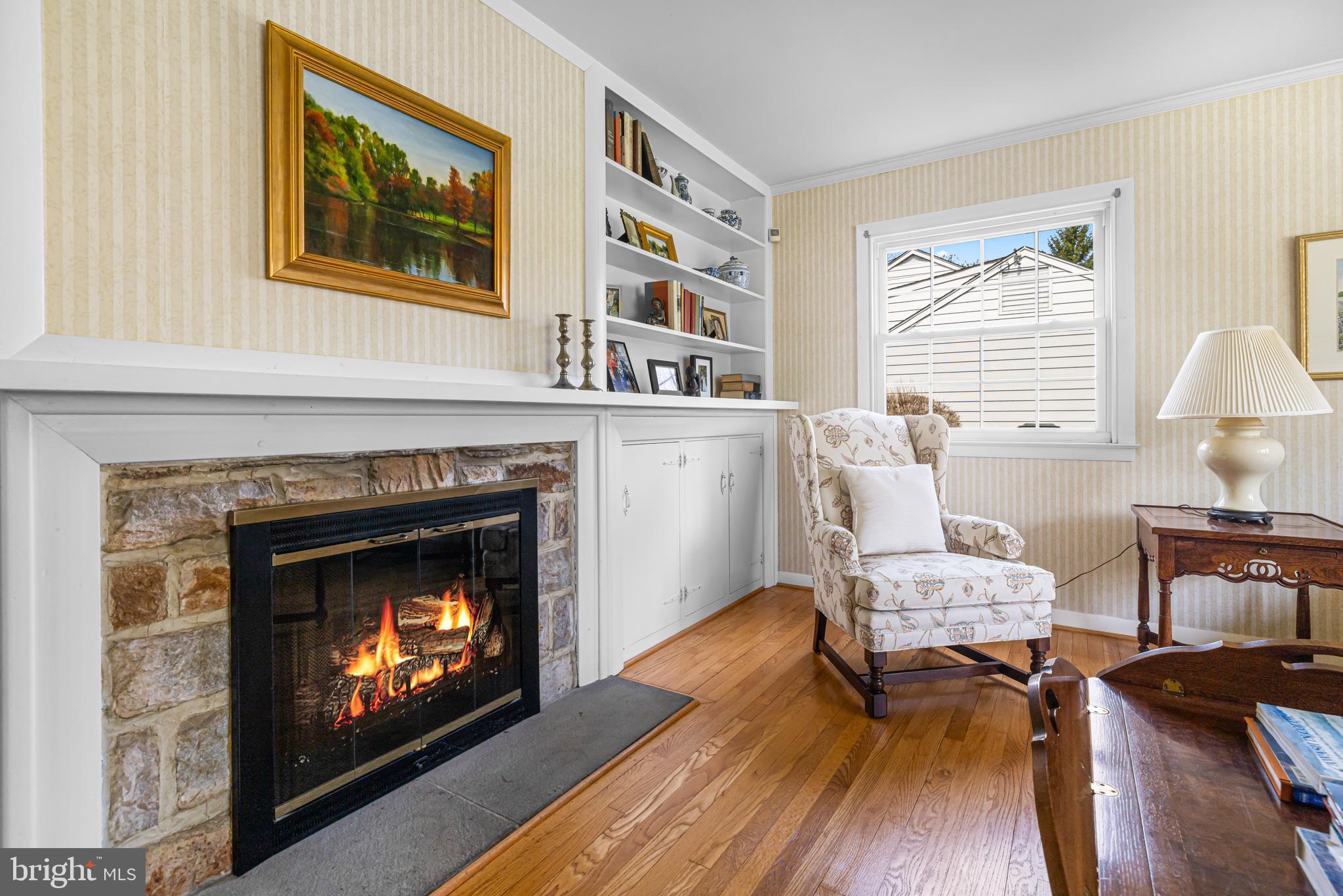 1036 Kipling Road Jenkintown, PA 19046 - Photo 6 of 35 Stone Wood-Burning Fireplace