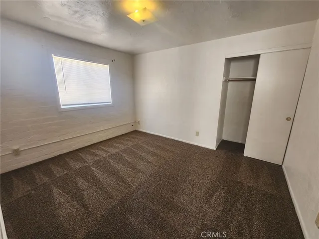 a view of a big room with closet and windows