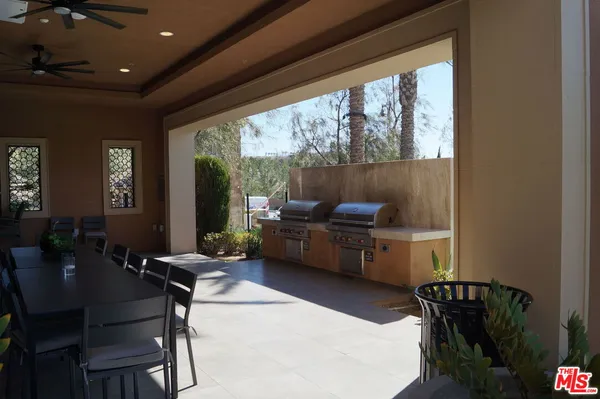 a view of a garden from a patio