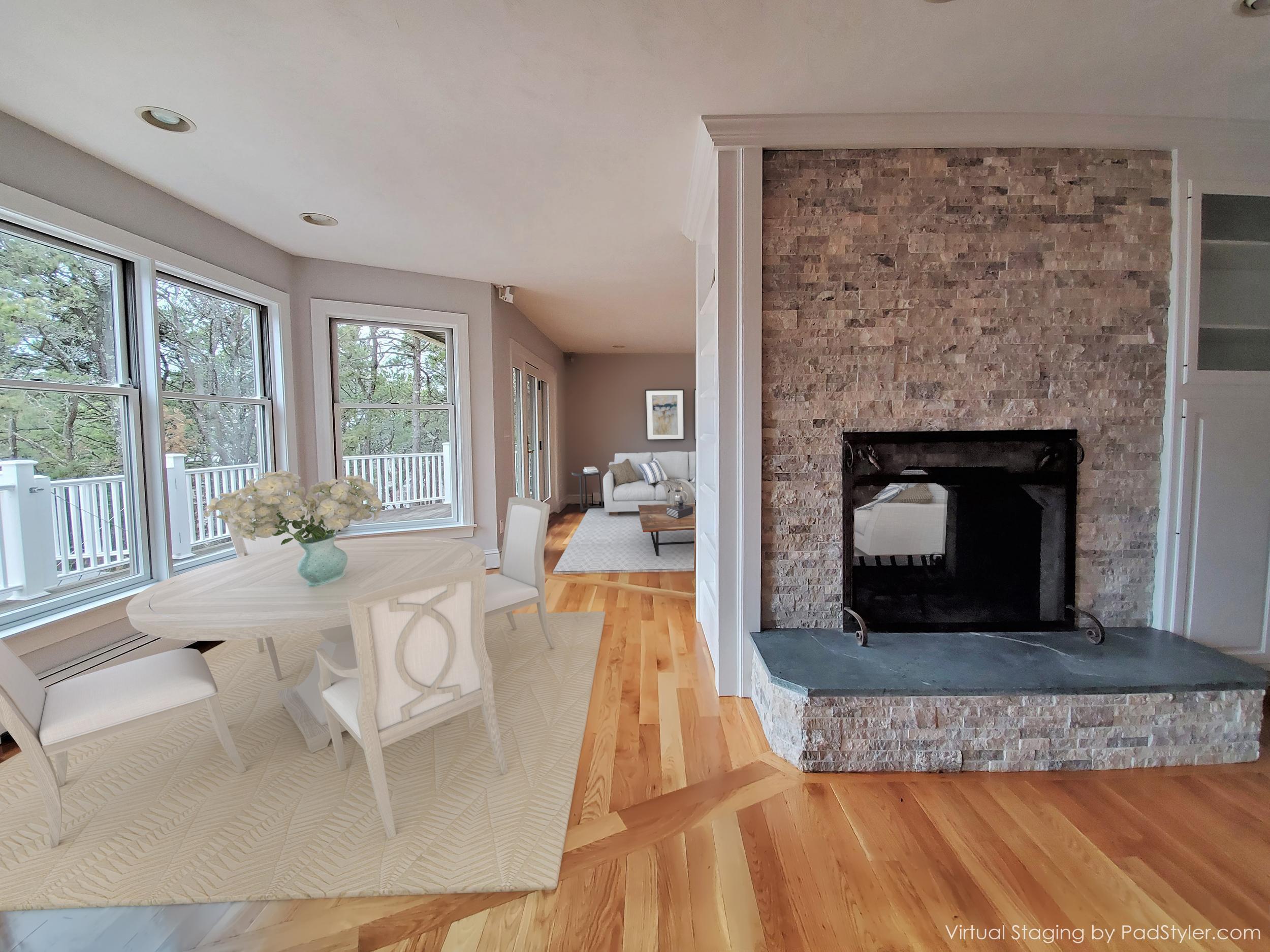 50 Major Doane Road Wellfleet, MA 02667 - Photo 14 of 91 a living room with furniture and a fireplace