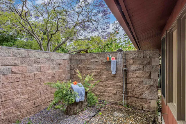 a backyard of a house with lots of green space