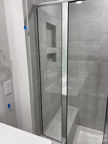 a bathroom with a shower