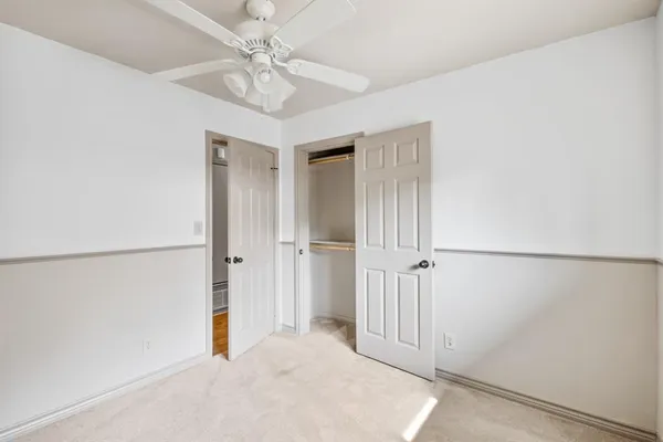 an empty room with a door
