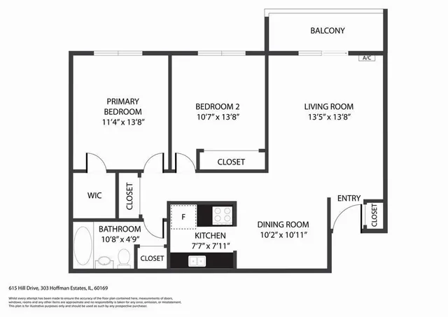 $164,000 | 615 Hill Drive, Unit 303, Hoffman Estates, IL 60169