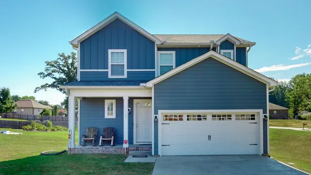 a view of a house with garden