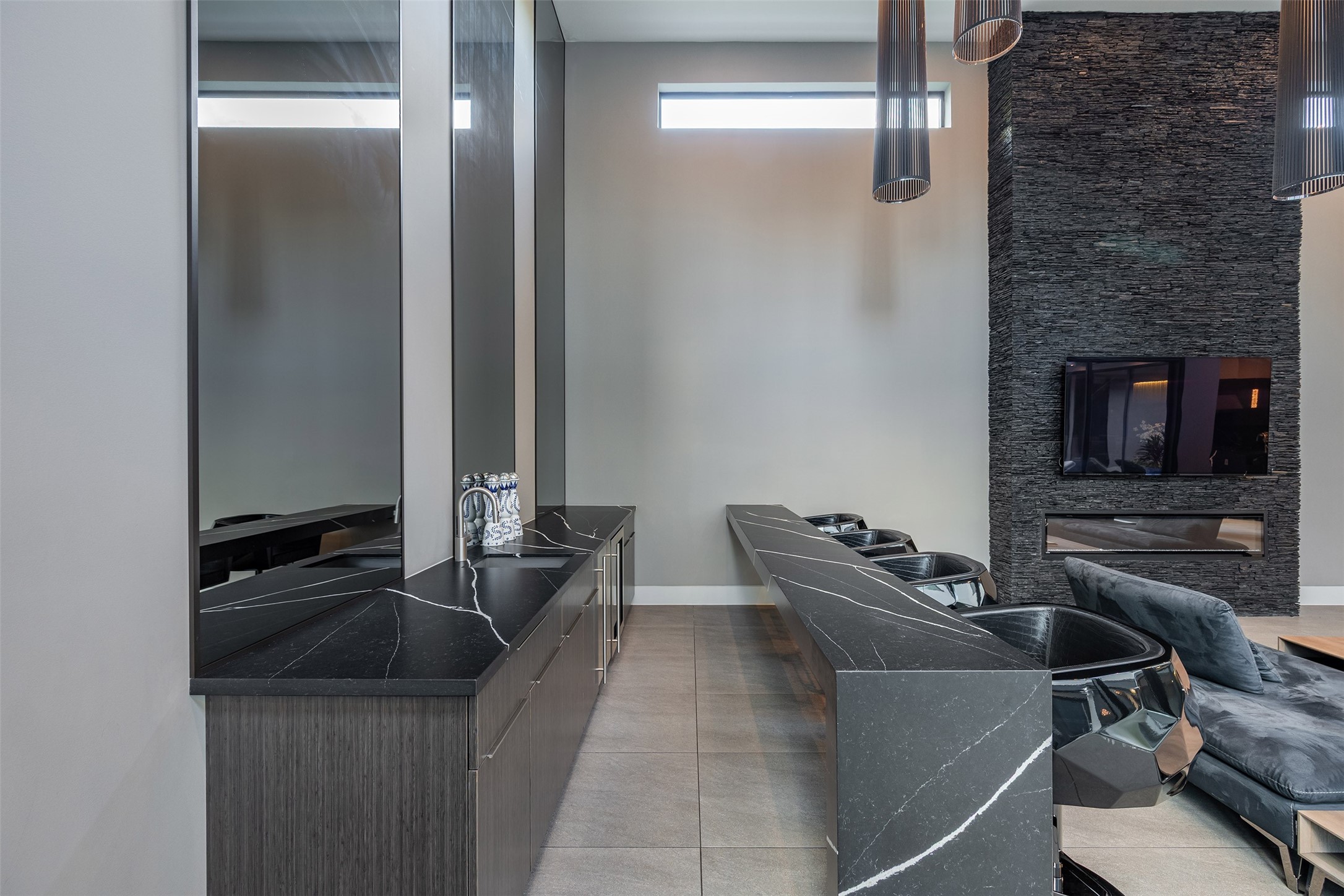 2302 Suffolk Drive Houston, TX 77027 - Photo 18 of 42 a kitchen with stainless steel appliances granite countertop a sink and a refrigerator