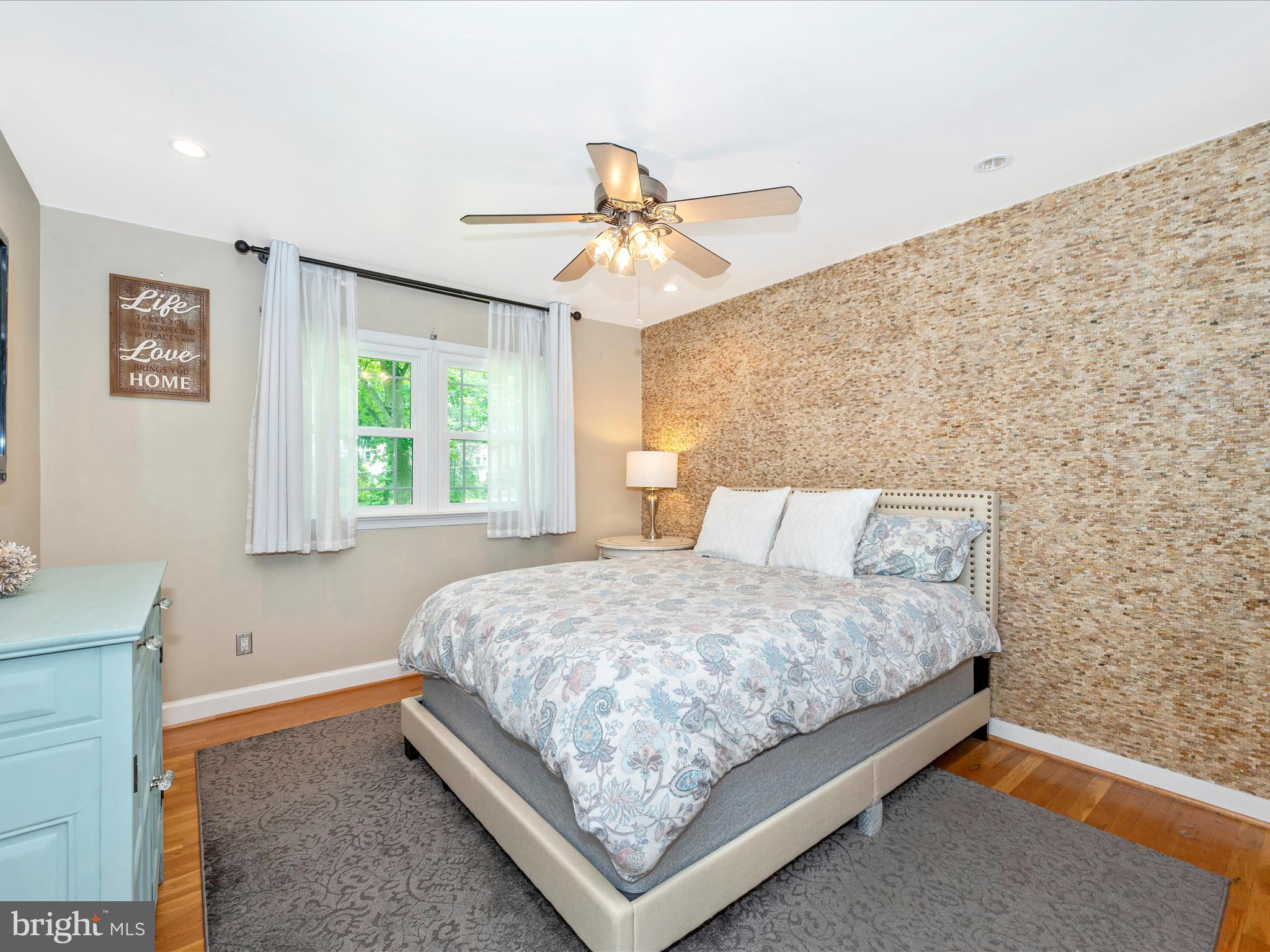 4414 Pinetree Road Rockville, MD 20853 - Photo 47 of 51 secondary bedroom with stone wall feature