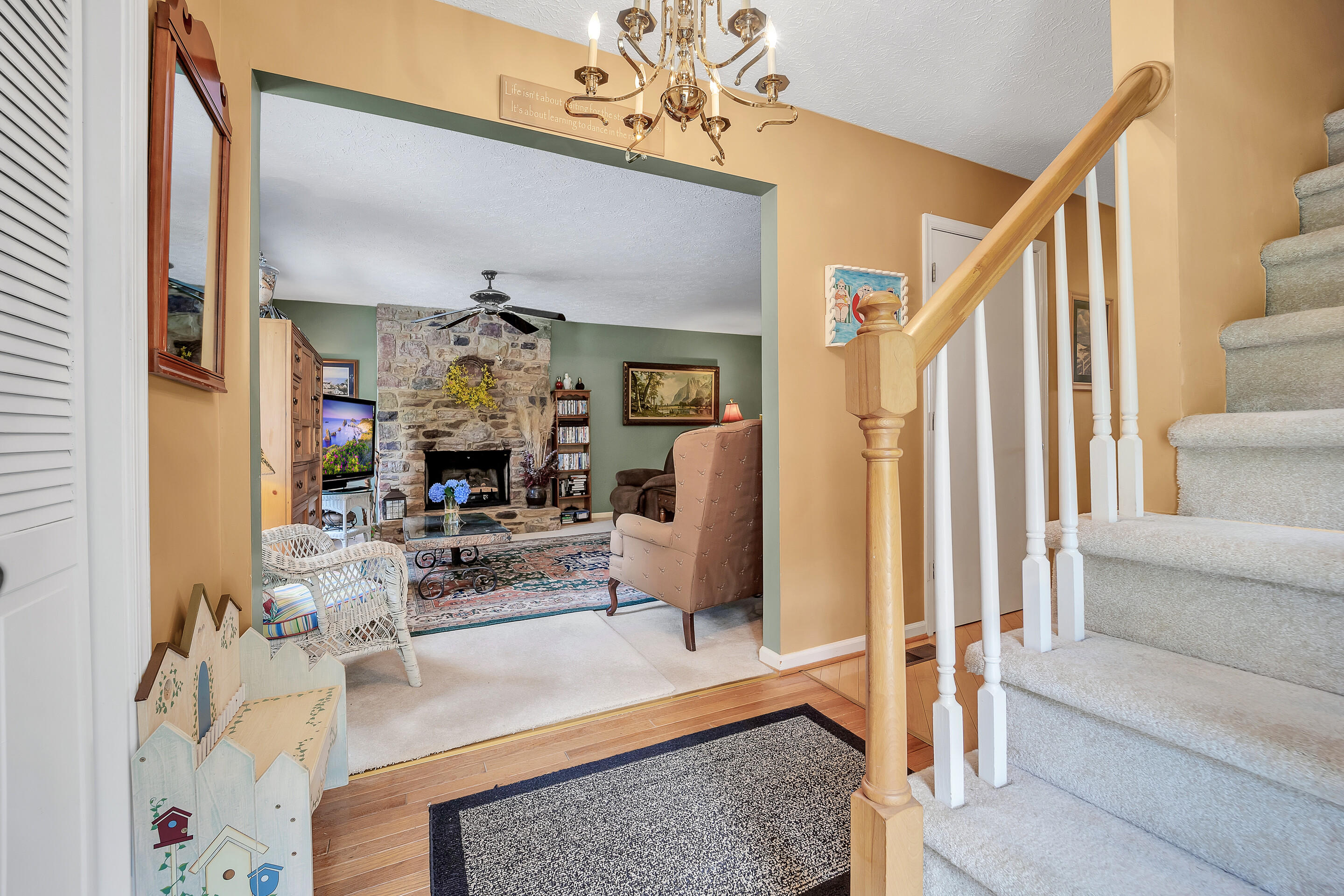 1096 Farmington Road Hardy, VA 24101 - Photo 7 of 54 a view of living room with furniture and a chandelier