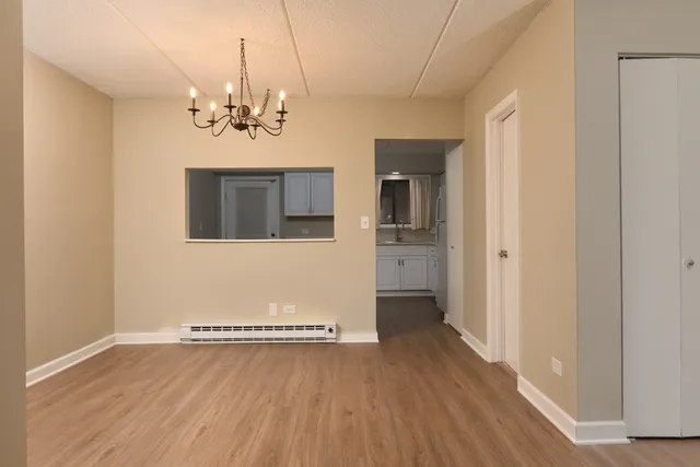 a view of a livingroom with a chandelier