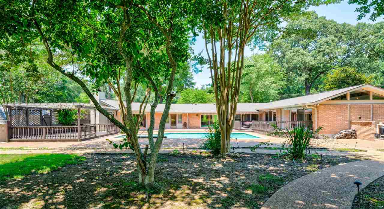 5341 Rich Road Memphis, TN 38120 - Photo 1 of 25 Rare Opportunity! Totally awesome Mid-Century Modern with Walls of Windows overlooking almost an acre of park-like rear grounds and sparkling gunite pool, expansive patio, and pergola-covered Party Deck. Perfect for entertaining or active family!