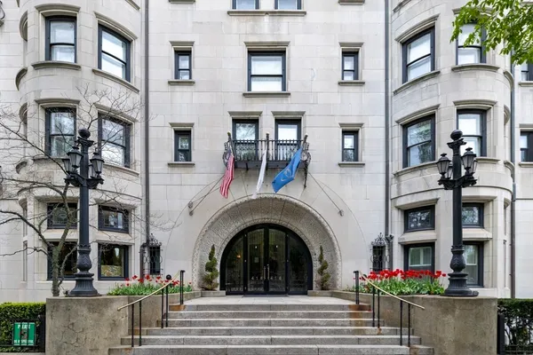 a front view of a building and entryway
