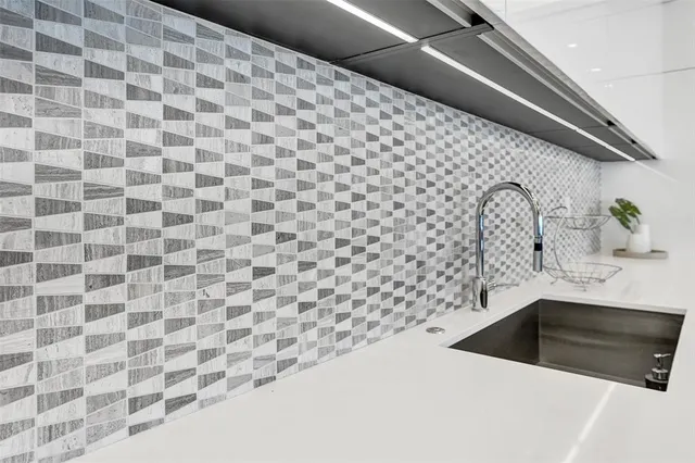 a view of cabinets and window