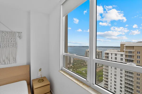 a view of a balcony with chair