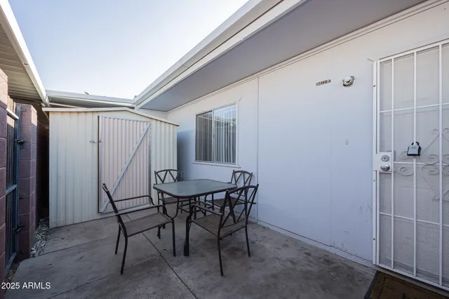 a view of a room with furniture