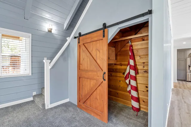 a view of front door and shower