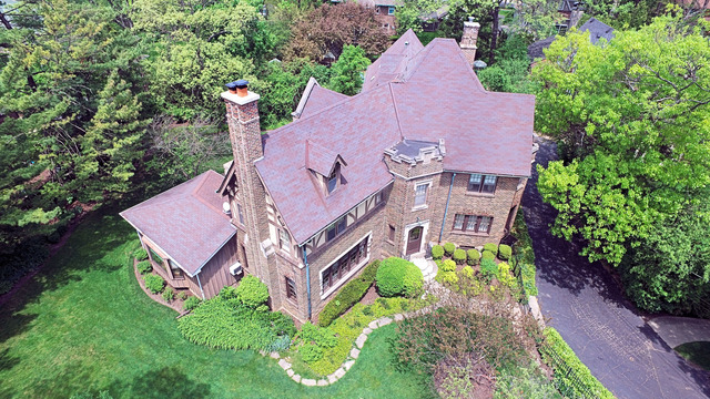 1201 Chatfield Road Winnetka, IL 60093 - Photo 24 of 25 an aerial view of a house with garden space and a street view
